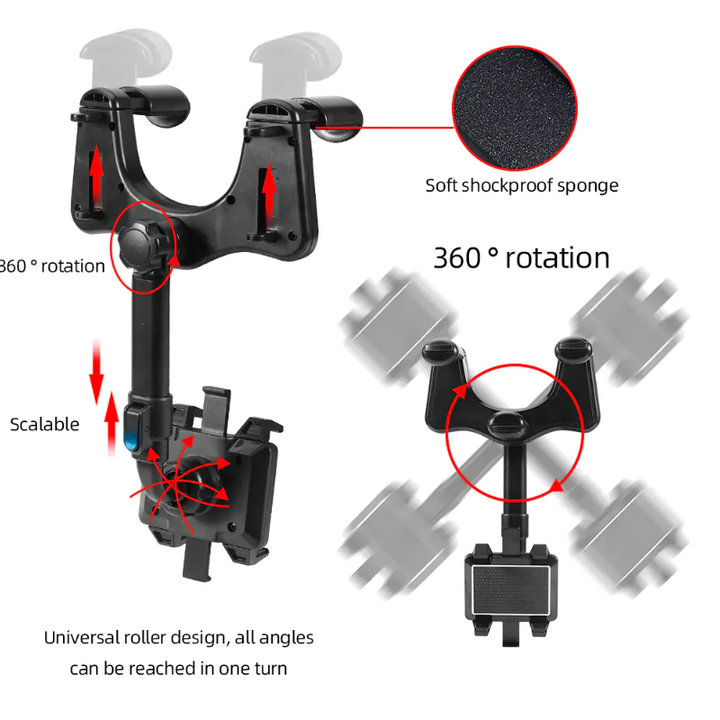 Suporte de carro giratório 360° para smartphone