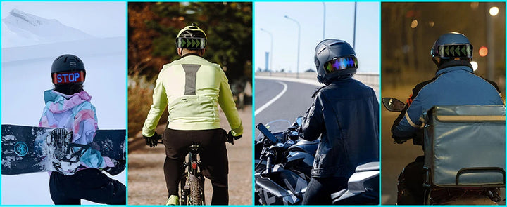 Led Helmet Display Motorcycle Helmet Warning Light Night Riding DIY RGB Bike Helmet Taillight APP Programmable LED Screen
display com tela de led screen. para a noite.