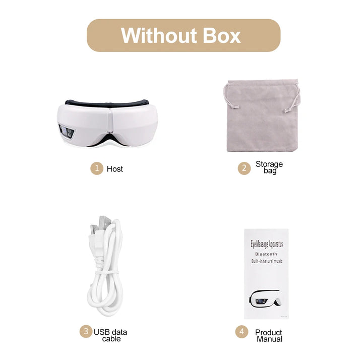 Massageador ocular de vibração de airbag inteligente de alta frequência, remove olheiras e olhos cansados, instrumento de aquecimento e música alivia a fadiga