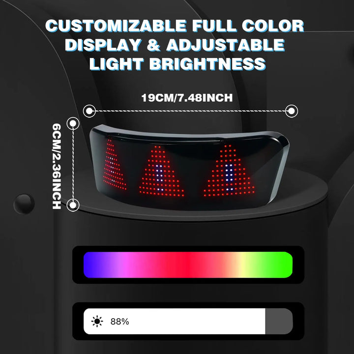 Led Helmet Display Motorcycle Helmet Warning Light Night Riding DIY RGB Bike Helmet Taillight APP Programmable LED Screen
display com tela de led screen. para a noite.