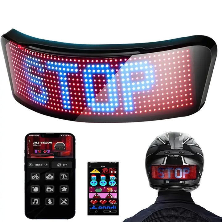 Led Helmet Display Motorcycle Helmet Warning Light Night Riding DIY RGB Bike Helmet Taillight APP Programmable LED Screen
display com tela de led screen. para a noite.