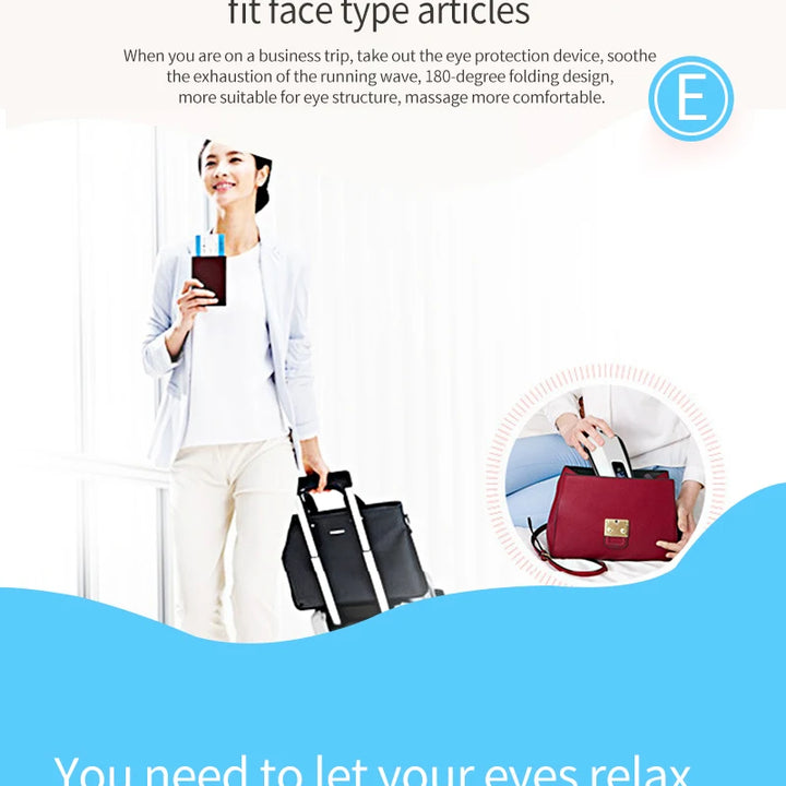 Massageador ocular de vibração de airbag inteligente de alta frequência, remove olheiras e olhos cansados, instrumento de aquecimento e música alivia a fadiga