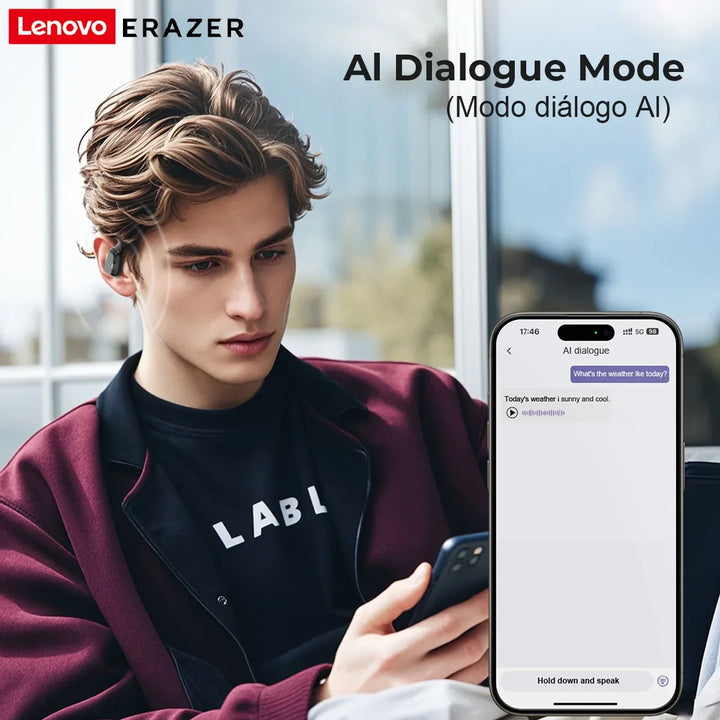 [Fone de ouvido com IA] Tradutor Erazer XP6 Fones de ouvido Bluetooth para dormir ASMR Fone de ouvido DIY Equalizador APP Fones de ouvido sem fio com IA para escritório e viagem
