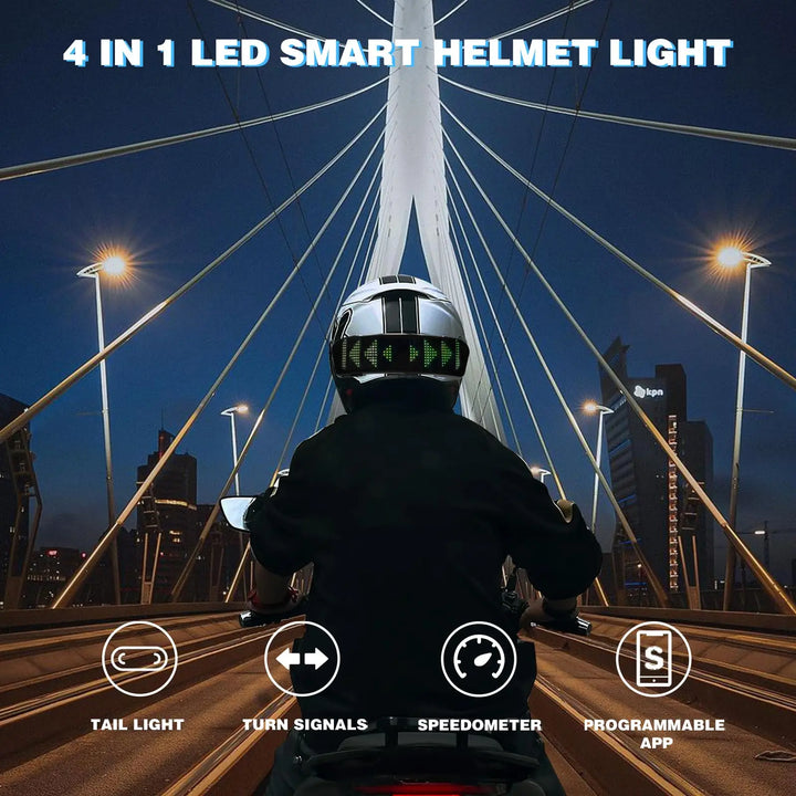 Led Helmet Display Motorcycle Helmet Warning Light Night Riding DIY RGB Bike Helmet Taillight APP Programmable LED Screen
display com tela de led screen. para a noite.