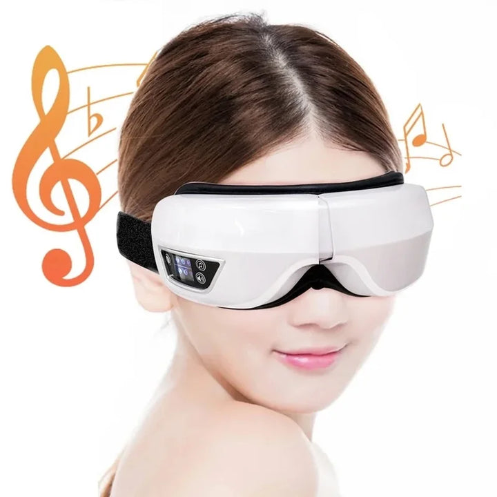 Massageador ocular de vibração de airbag inteligente de alta frequência, remove olheiras e olhos cansados, instrumento de aquecimento e música alivia a fadiga