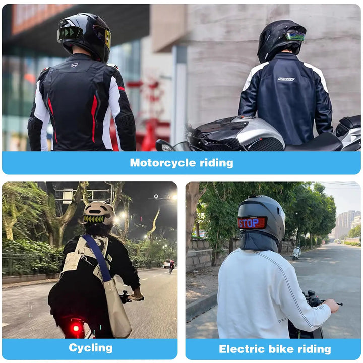 Led Helmet Display Motorcycle Helmet Warning Light Night Riding DIY RGB Bike Helmet Taillight APP Programmable LED Screen
display com tela de led screen. para a noite.